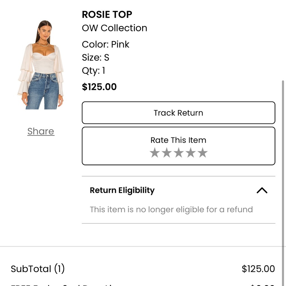 OW INTIMATES from Revolve. Baby pink crop top with ruffle sleeves